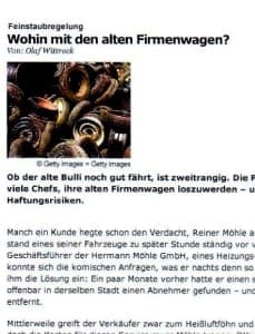 "Wohin mit dem alten Firmenwagen?"